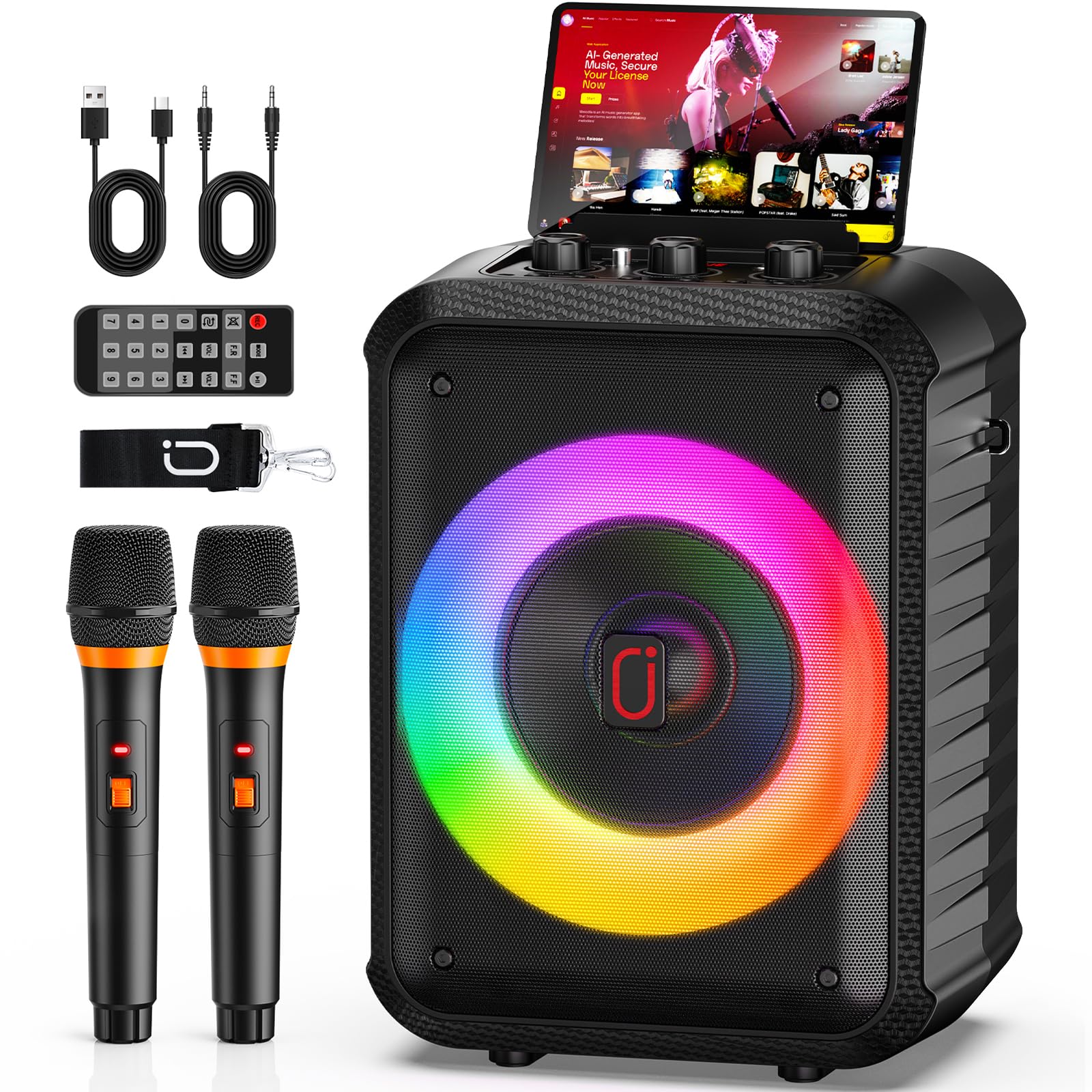 Amazon.com: JYX Karaoke Machine, Portable Bluetooth Speaker with 2